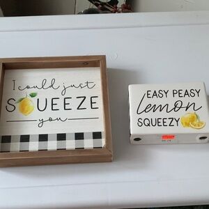 Lemon Themed Wall Art and Sign Set